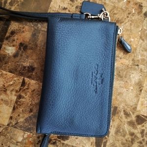 Coach double zip wristlet